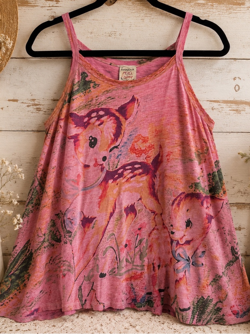 Magnolia Pearl Pink Floral Deer Dama Print Tank